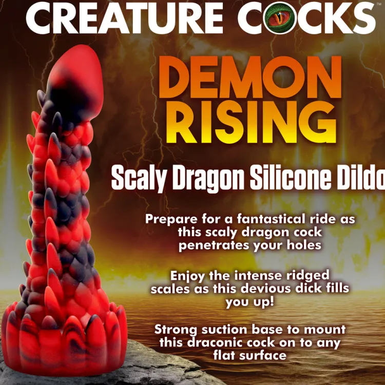 Creature Cocks Silicone Dildos | Non-Representational Dildos>Demon Rising Scaly Dragon Dildo