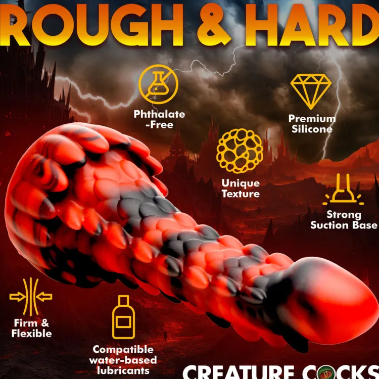 Creature Cocks Silicone Dildos | Non-Representational Dildos>Demon Rising Scaly Dragon Dildo