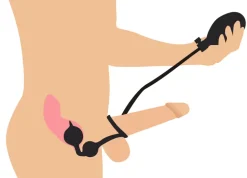 Master Series Unique Anal Toys | Butt Plugs>Devils Rattle Inflatable Silicone Anal Plug with Cock and Ball Ring