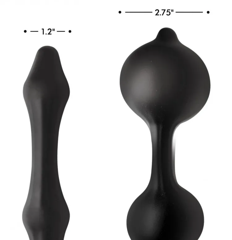 Master Series Unique Anal Toys | Butt Plugs>Devils Rattle Inflatable Silicone Anal Plug with Cock and Ball Ring