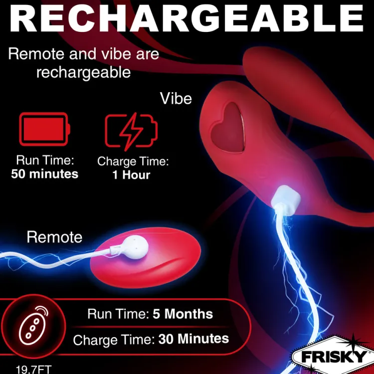 Frisky Wearable & Panty Vibrators | Bullet & Egg Vibrators>Double Love Connection Silicone Panty Vibe with Remote Control