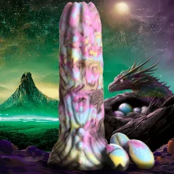 Creature Cocks Silicone Dildos | Non-Representational Dildos>Dragon Spawn Ovipositor Silicone Dildo with Eggs
