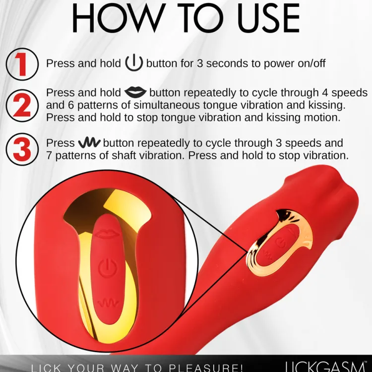 Lickgasm Luxury Toys | Silicone Vibrators>Dual-Ended Kissing Vibrator