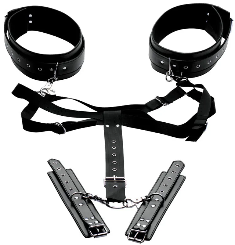 Master Series Starter Bdsm & Bondage Kits | Sex Furniture, Swings, & More>Easy Access Thigh Harness with Wrist Cuffs