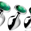 Booty Sparks Jewel Butt Plugs | Anal Starter Toys>Emerald Gem Anal Plug Set