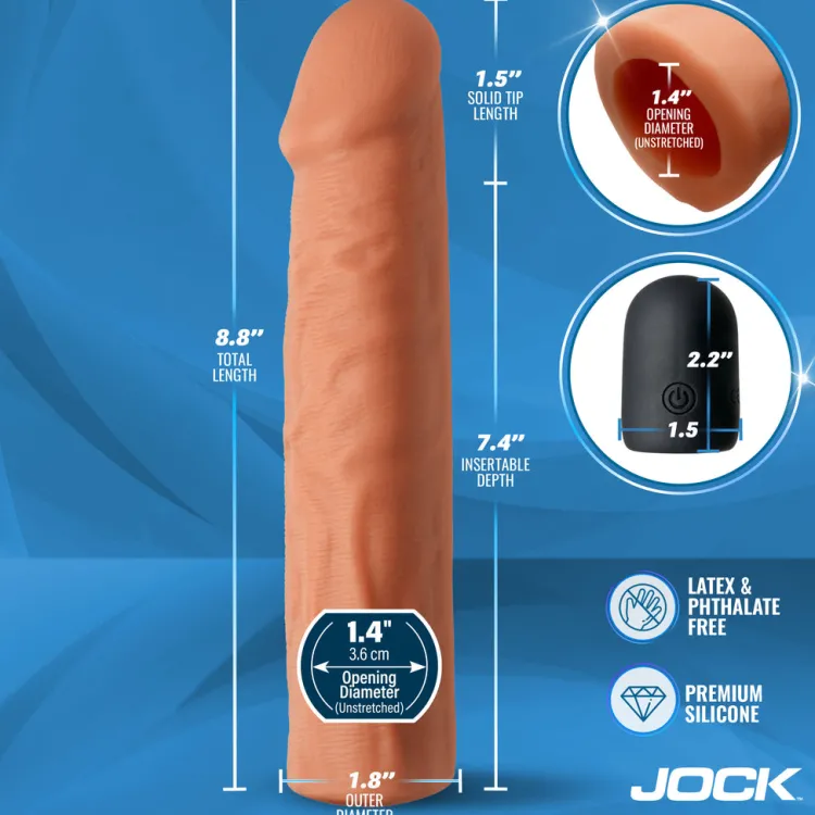 Jock Penis Extenders & Sleeves | App Controlled & Remote Vibrators>Enhancers Vibrating Penis Extension w/ Remote
