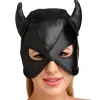 Master Series Ball Gags & Mouth Restraints | Masks & Dress-Up Accessories>Fetish Hood with Horns
