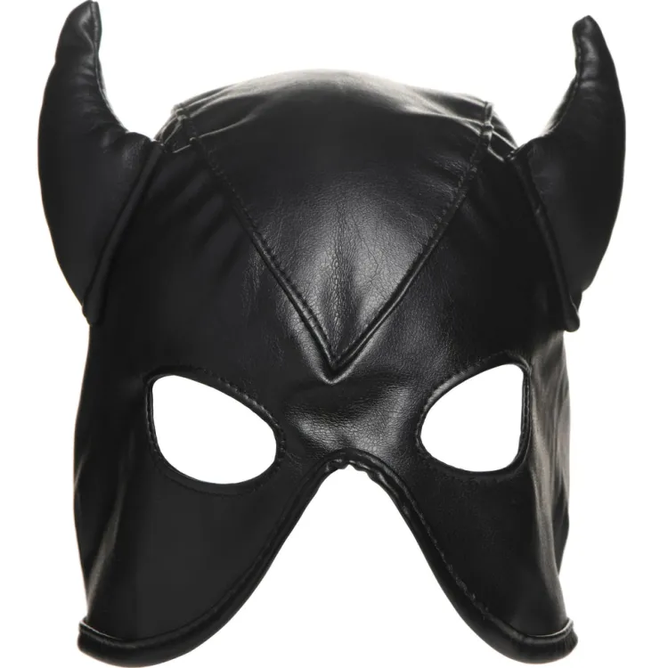 Master Series Ball Gags & Mouth Restraints | Masks & Dress-Up Accessories>Fetish Hood with Horns