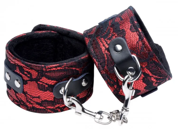 Frisky Starter Bdsm & Bondage Kits | Wrist & Ankle Cuffs>Lacy Red 5 Piece Bondage Set