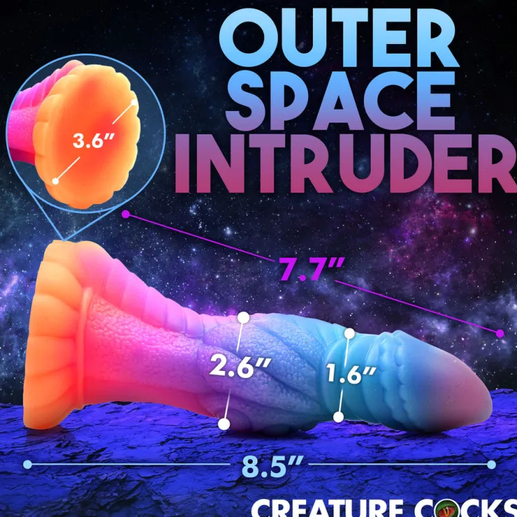 Creature Cocks Silicone Dildos | Large Dildos>Galactic Cock Alien Creature Glow-in-the-Dark Silicone Dildo