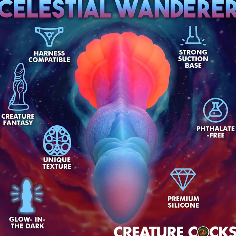 Creature Cocks Silicone Dildos | Large Dildos>Galactic Cock Alien Creature Glow-in-the-Dark Silicone Dildo