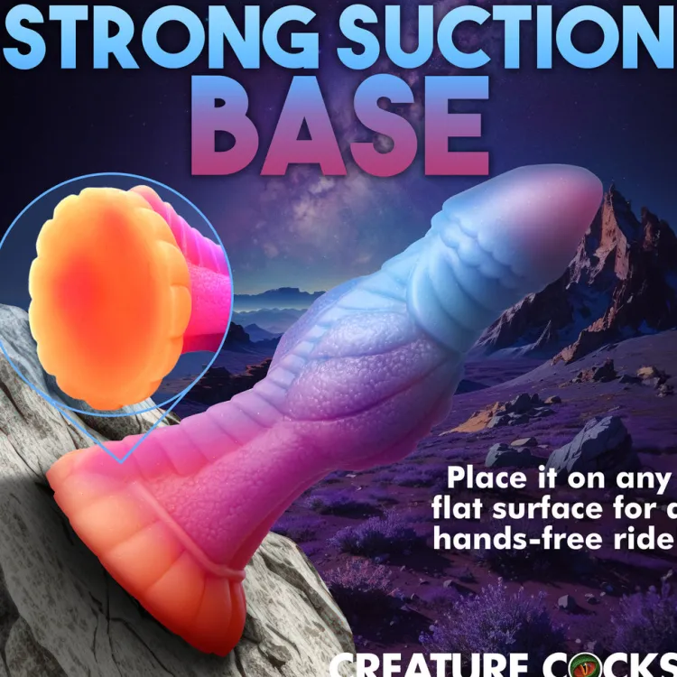 Creature Cocks Silicone Dildos | Large Dildos>Galactic Cock Alien Creature Glow-in-the-Dark Silicone Dildo