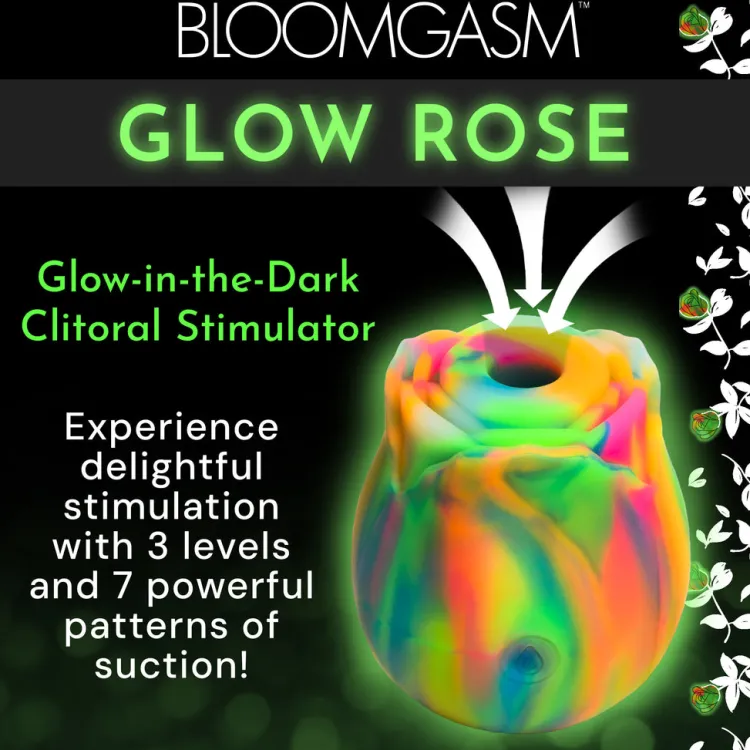 Bloomgasm Silicone Vibrators | Waterproof Vibrators>Glow Rose Glow-in-the-Dark Clitoral Stimulator