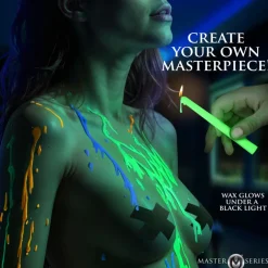 Master Series Sensation Play, Tools & Accessories>Glow Wax UV Blacklight Reactive Drip Candles Set of 4