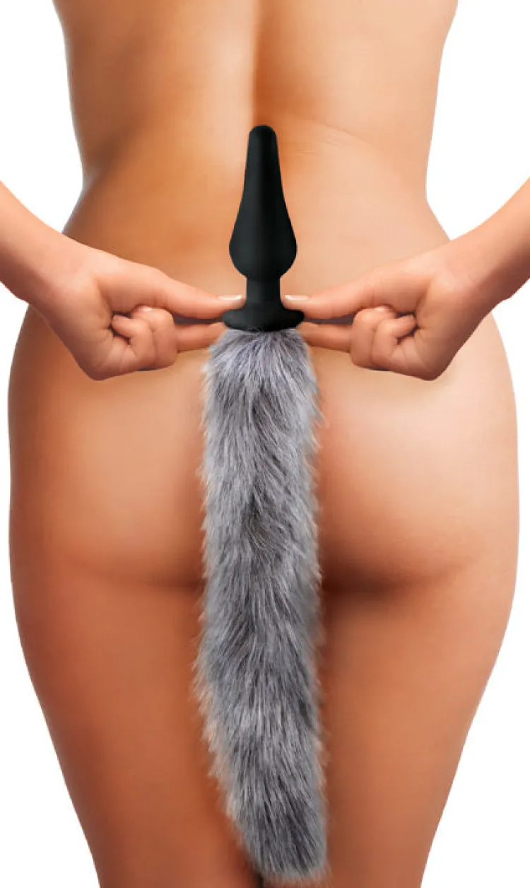 Tailz Sensation Play, Tools & Accessories | Butt Plug Tails>Grey Wolf Tail Anal Plug and Ears Set