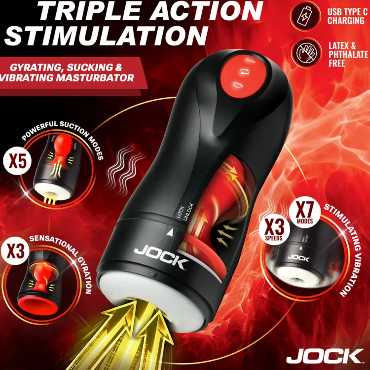 Jock Rechargeable Vibrators>Gyroblast Gyrating, Sucking, & Vibrating Masturbator
