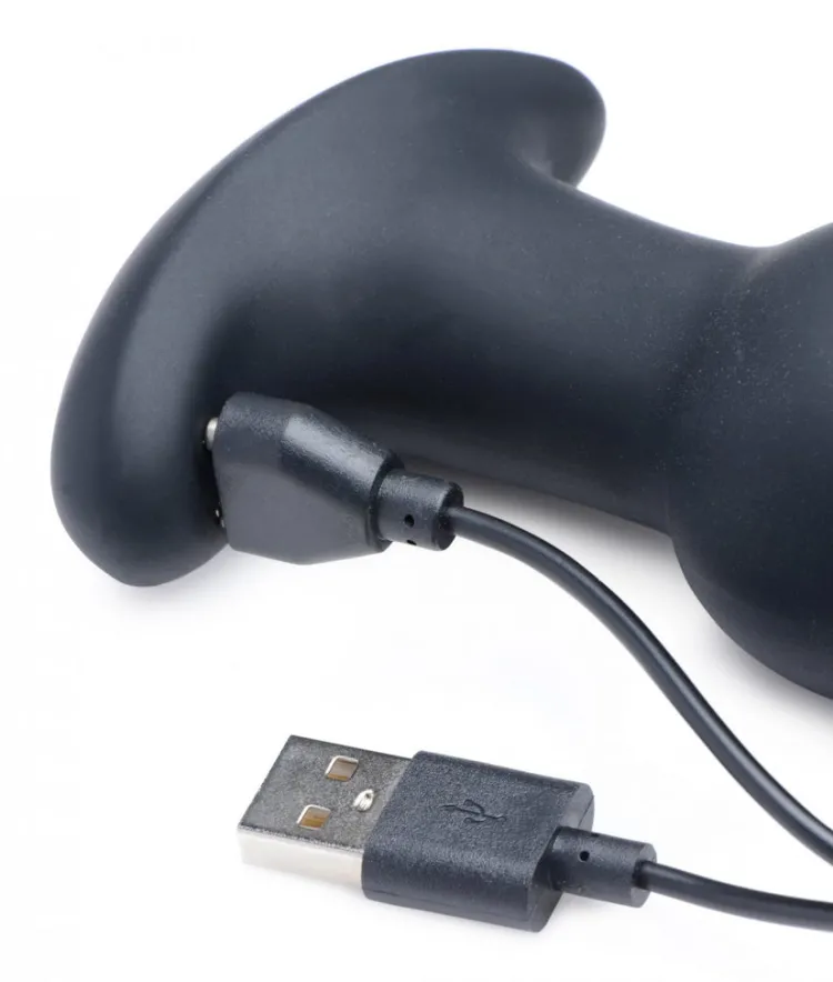 Rimmers Luxury Toys | Vibrating Butt Plugs>Gyro-M 10X Curved Rimming Plug with Remote Control
