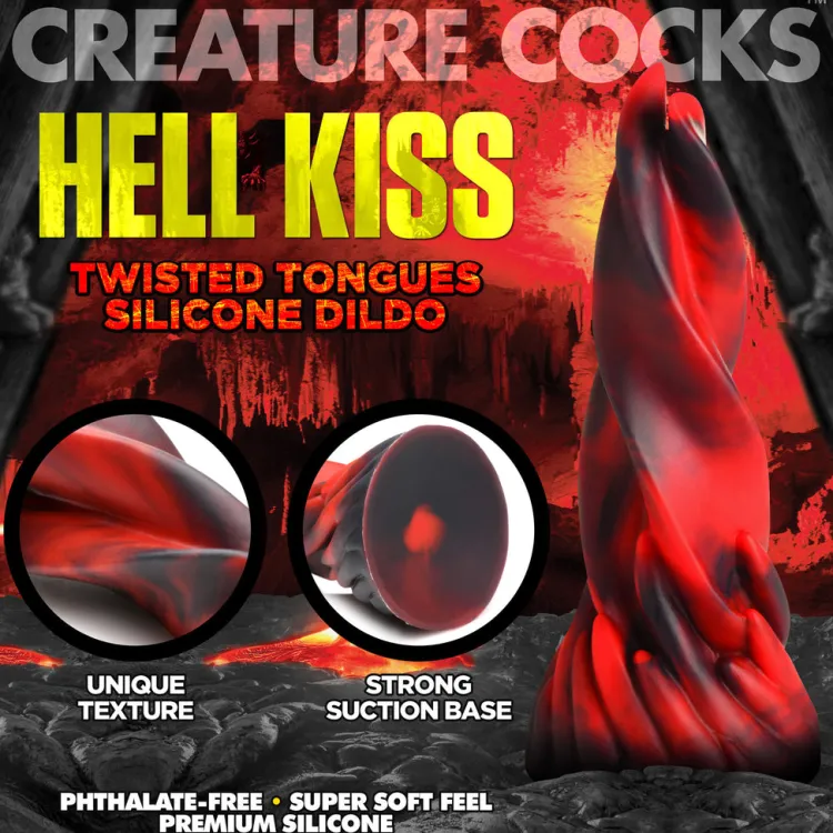 Creature Cocks Silicone Dildos | Non-Representational Dildos>Hell Kiss Twisted Tongues Silicone Dildo