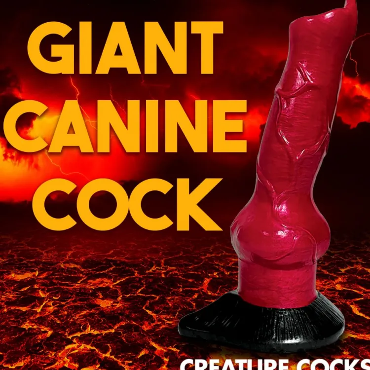 Creature Cocks Silicone Dildos | Harness Compatible Dildos>Hell-Hound Canine Penis Silicone Dildo