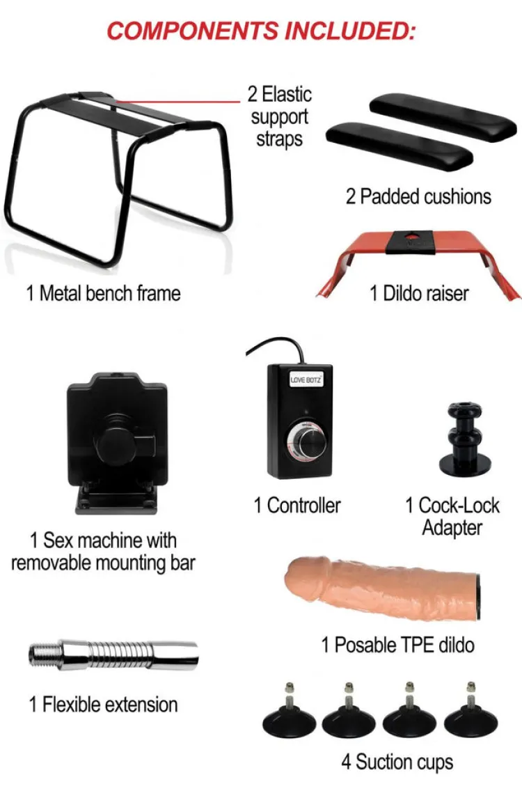 LoveBotz Sex Furniture, Swings, & More | Sex Furniture>4 in 1 Banging Bench with Sex Machine