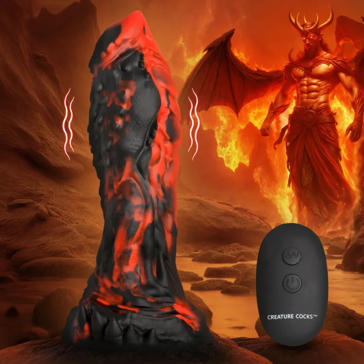 Creature Cocks Silicone Dildos | Vibrating Dildos>Inferno Cock Vibrating Silicone Dildo