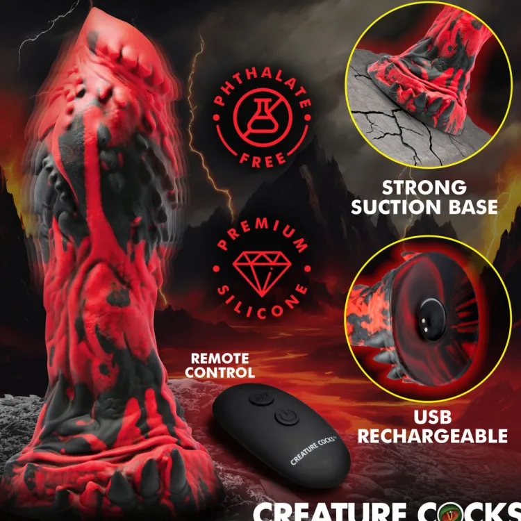 Creature Cocks Silicone Dildos | Vibrating Dildos>Inferno Cock Vibrating Silicone Dildo