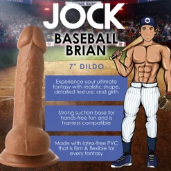 Jock Ultra Realistic Sex Toys | Realistic Dildos>Baseball Brian 7" Dildo w/ Balls