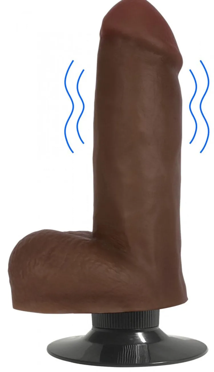 Jock Ultra Realistic Sex Toys | Anal Pegging Toys>Dark Vibrating Dildo with Balls