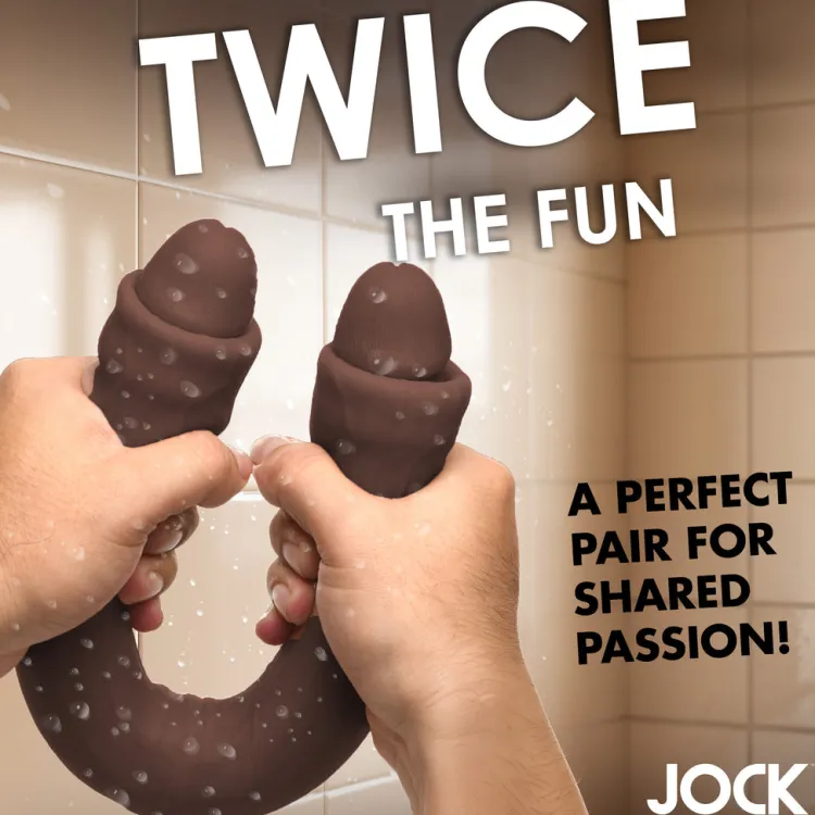 Jock Silicone Dildos | Double Ended & Penetration Dildos>Real Skin 17.75" Double Dildo
