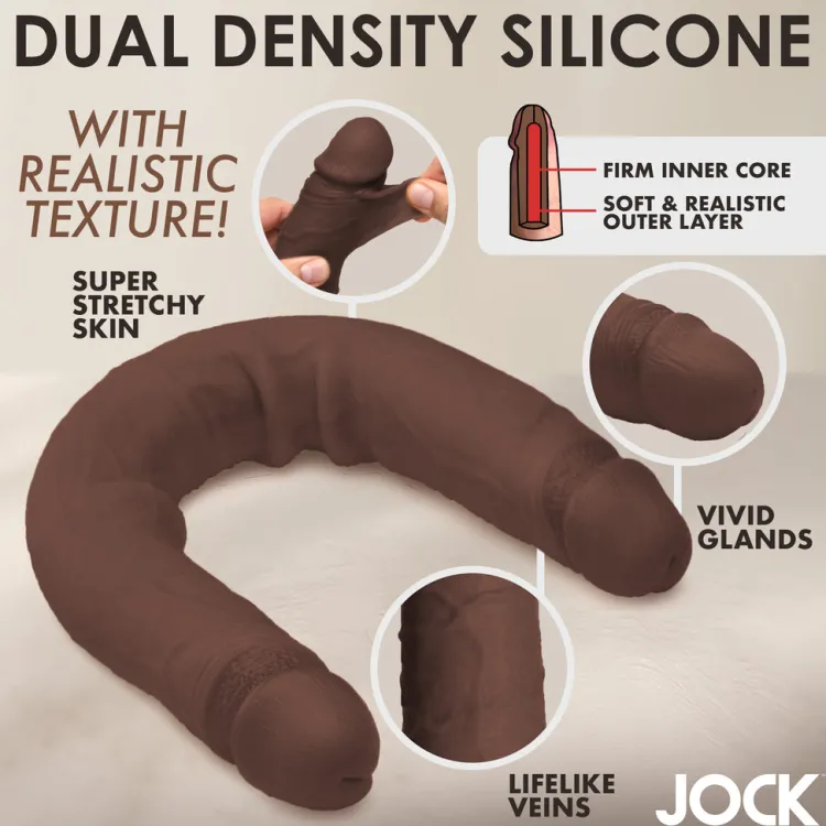 Jock Silicone Dildos | Double Ended & Penetration Dildos>Real Skin 17.75" Double Dildo