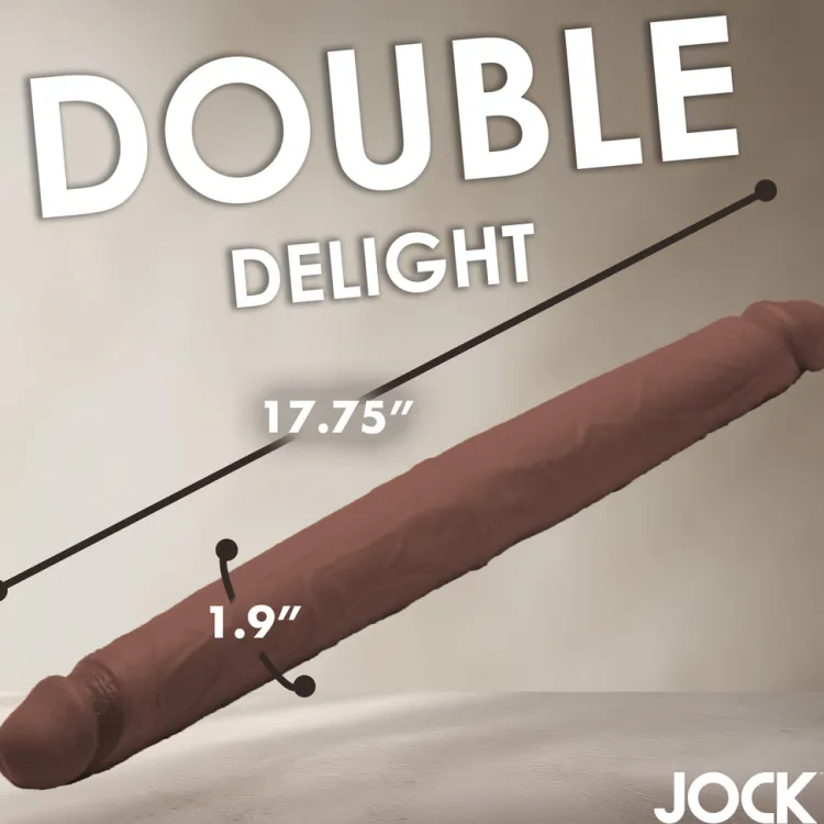 Jock Silicone Dildos | Double Ended & Penetration Dildos>Real Skin 17.75" Double Dildo