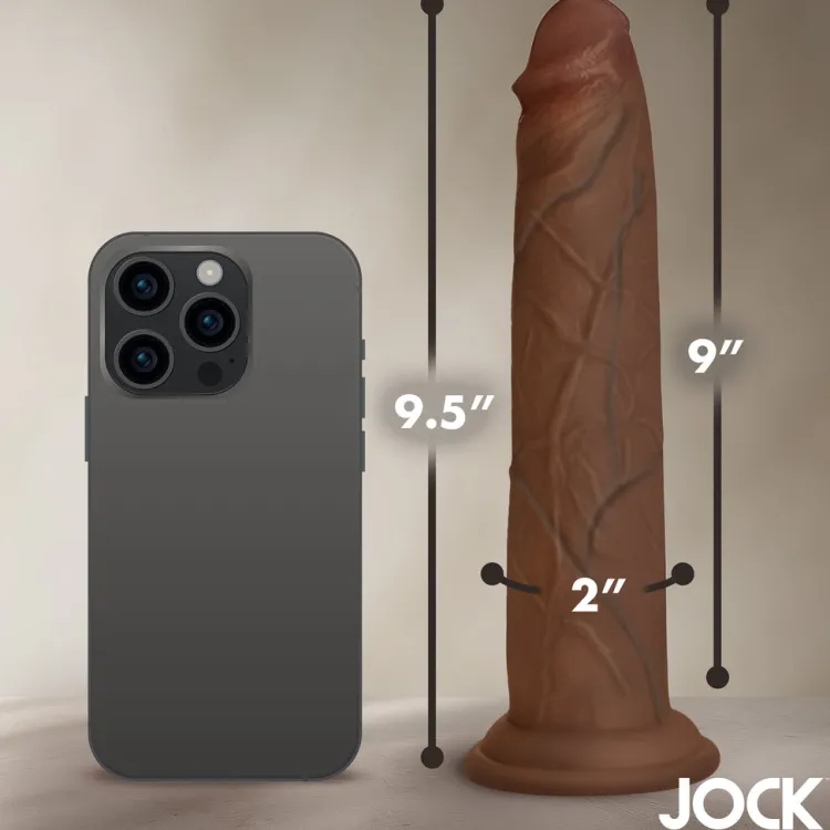 Jock Silicone Dildos | Harness Compatible Dildos>Real Skin 9.5" Silicone Dildo
