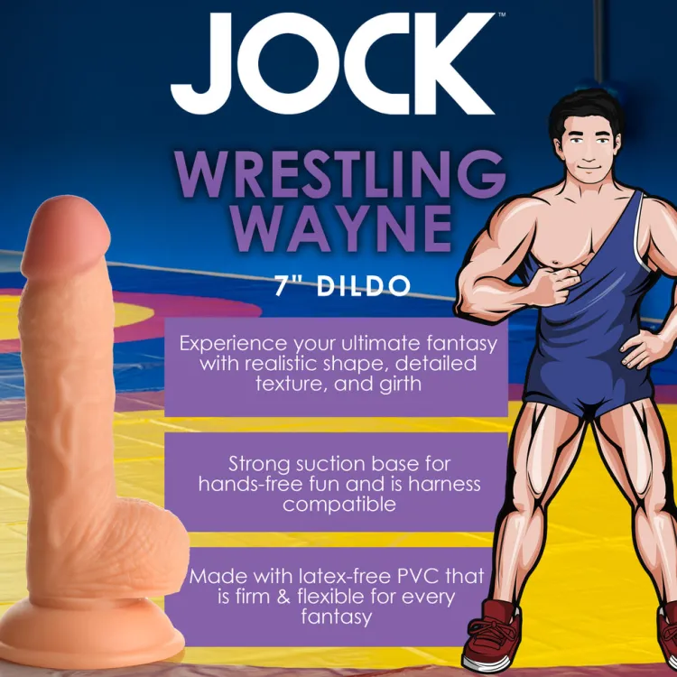 Jock Ultra Realistic Sex Toys | Realistic Dildos>Wrestling Wayne 7" Dildo w/ Balls