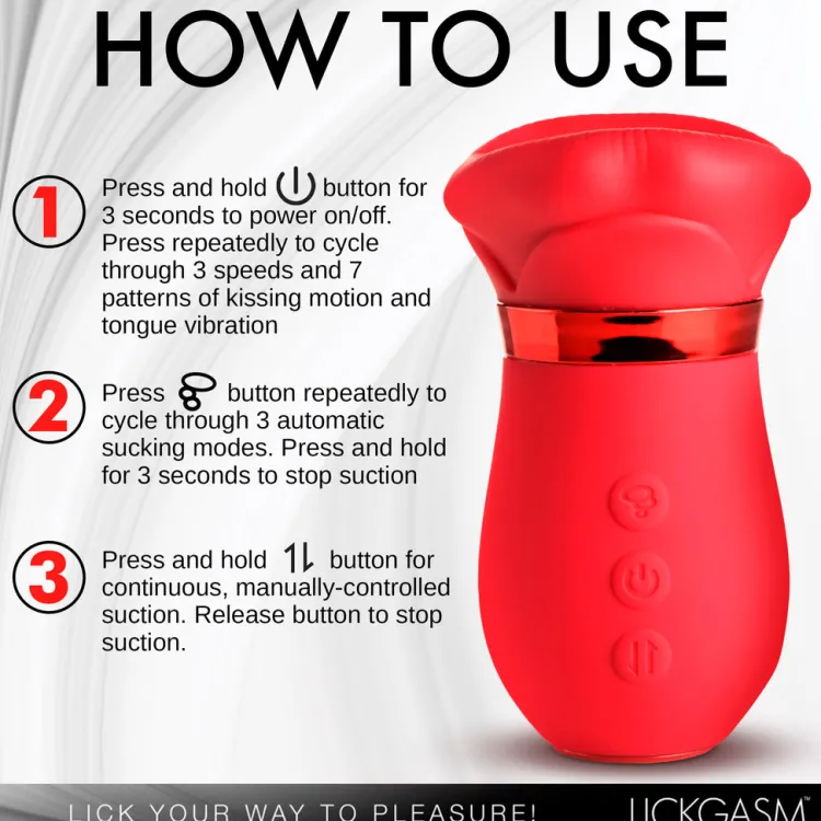 Lickgasm Luxury Toys | Silicone Vibrators>Kiss Me More Kissing, Sucking and Vibrating Clitoral Stimulator
