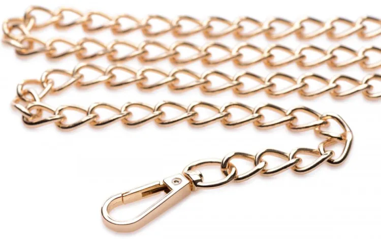 Master Series Leashes & Collars>Leashed Lover Black and Gold Chain Leash