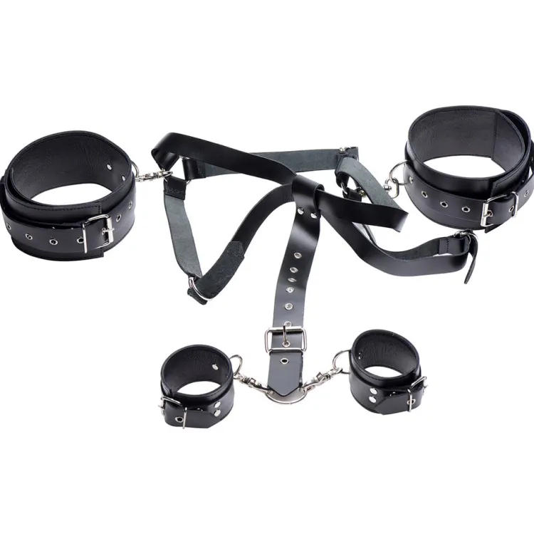 Strict Leather Sex Furniture, Swings, & More | Sex Furniture>Leather Thigh Harness with Wrist Cuffs