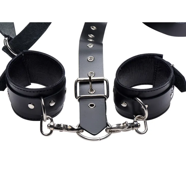 Strict Leather Sex Furniture, Swings, & More | Sex Furniture>Leather Thigh Harness with Wrist Cuffs
