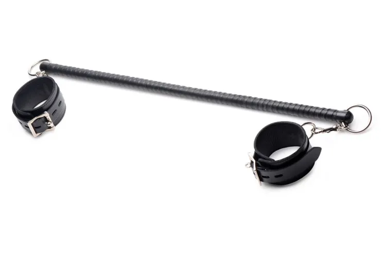 Strict Leather Sex Furniture, Swings, & More | Sex Furniture>Leather Wrapped Spreader Bar with Cuffs