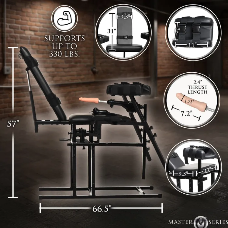 Master Series Sex Furniture, Swings, & More | Sex Furniture>Leg Spreader Obedience Chair w/ Sex Machine