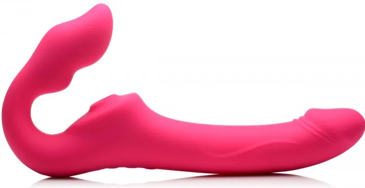 Strap U Anal Pegging Toys | Strapless Strap On Dildos>Licking and Vibrating Strapless Strap-On with Remote Control