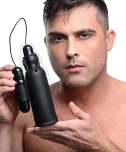 Trinity Vibes Automatic & Hands-Free Masturbators | Silicone Vibrators>Lightning Stroke Silicone Stroker With Vibrating Bullet