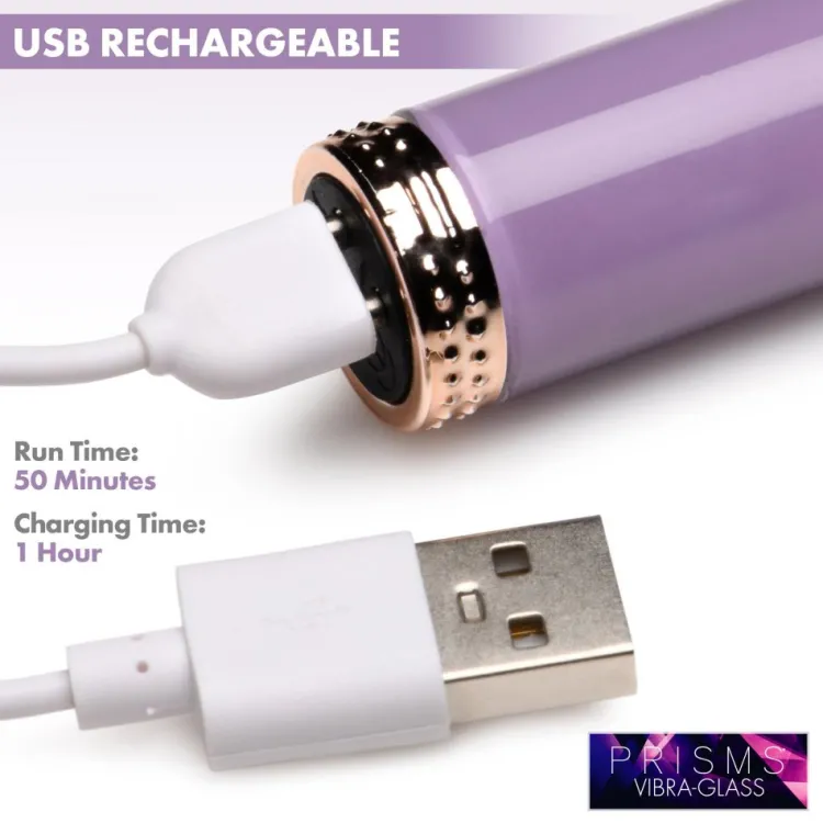 Prisms Erotic Glass Travel Essentials | Silicone Vibrators>Lilac Vibra-Glass 10X Mini Vibe