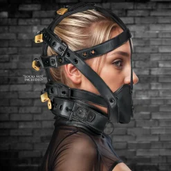 Master Series Ball Gags & Mouth Restraints | Masks & Dress-Up Accessories>Lockable Head Harness with Muzzle