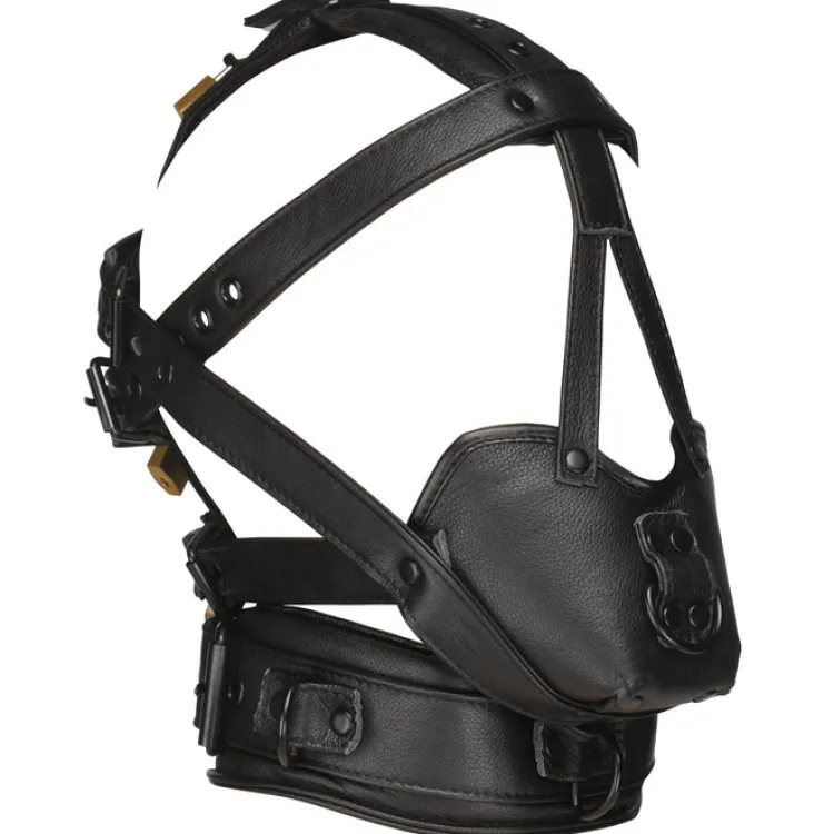 Master Series Ball Gags & Mouth Restraints | Masks & Dress-Up Accessories>Lockable Head Harness with Muzzle