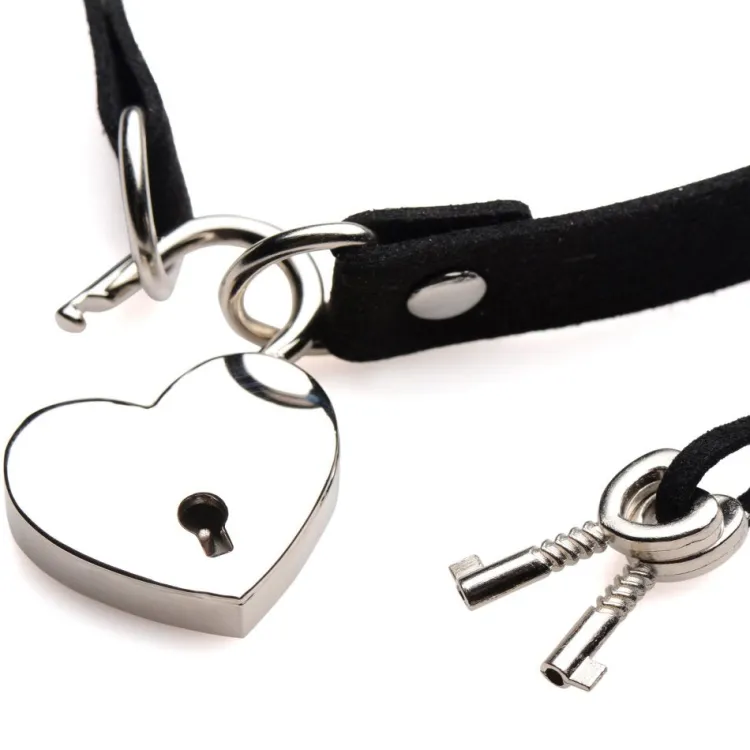 Master Series Ball Gags & Mouth Restraints | Masks & Dress-Up Accessories>Lock-It Heart Choker