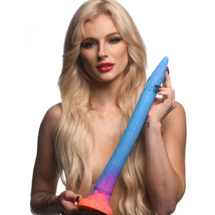 Creature Cocks Anal Dildos & Probes | Silicone Dildos>Makara Glow-in-the-Dark Silicone Snake Dildo