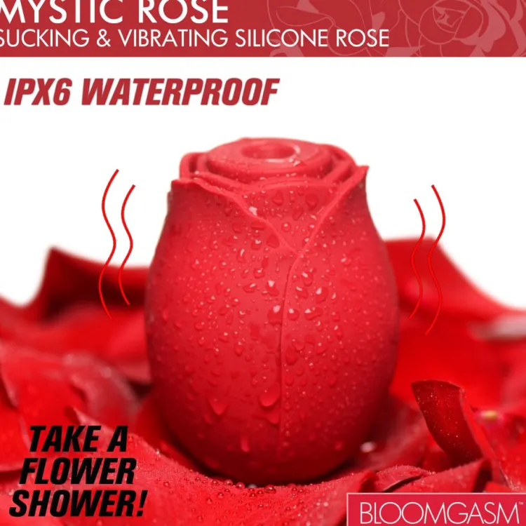 Bloomgasm Silicone Vibrators | Unique Vibrators>Mystic Rose Sucking and Vibrating Silicone Rose