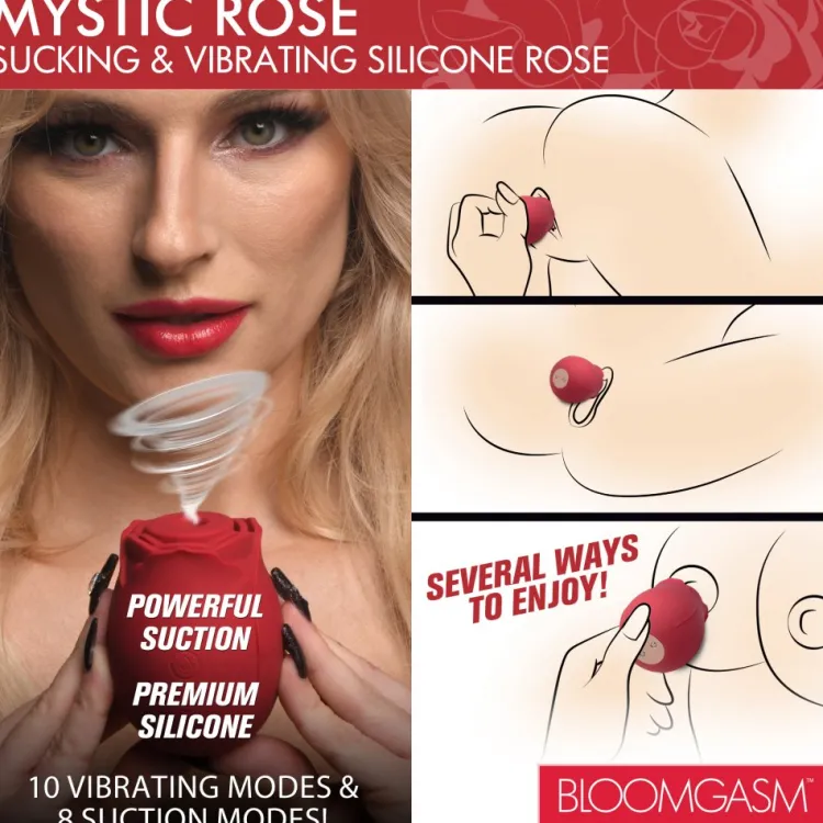 Bloomgasm Silicone Vibrators | Unique Vibrators>Mystic Rose Sucking and Vibrating Silicone Rose