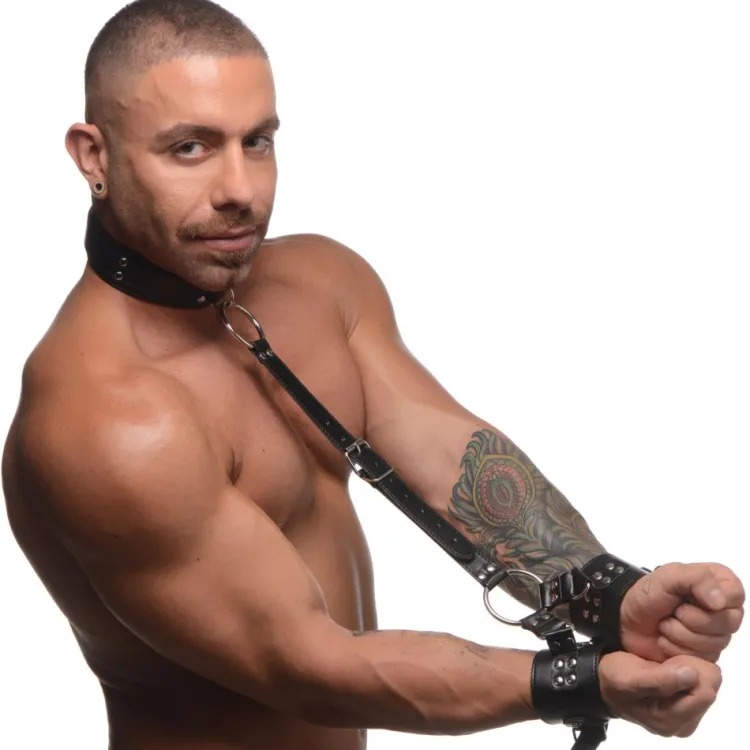 STRICT Leashes & Collars | Wrist & Ankle Cuffs>Neck to Wrist Restraints