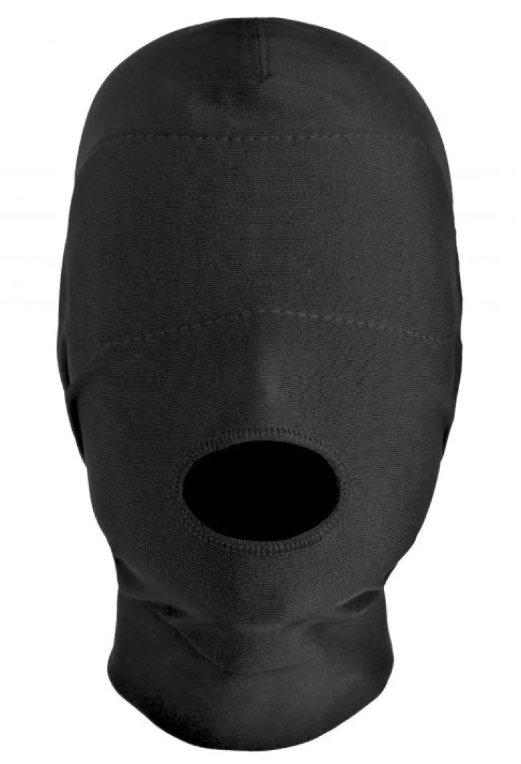 Master Series Ball Gags & Mouth Restraints | Masks & Dress-Up Accessories>Open Mouth Hood with Padded Blindfold